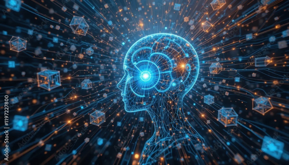 Obraz premium Digital Mind: Networked Consciousness in the Age of AI