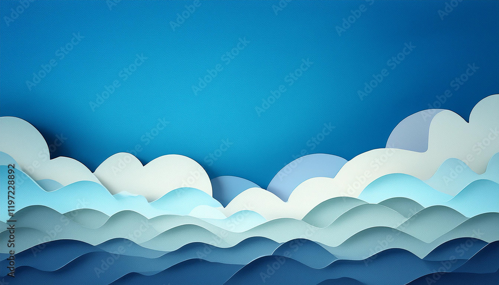空と雲 切り絵風 02 空と雲 切り絵風 02