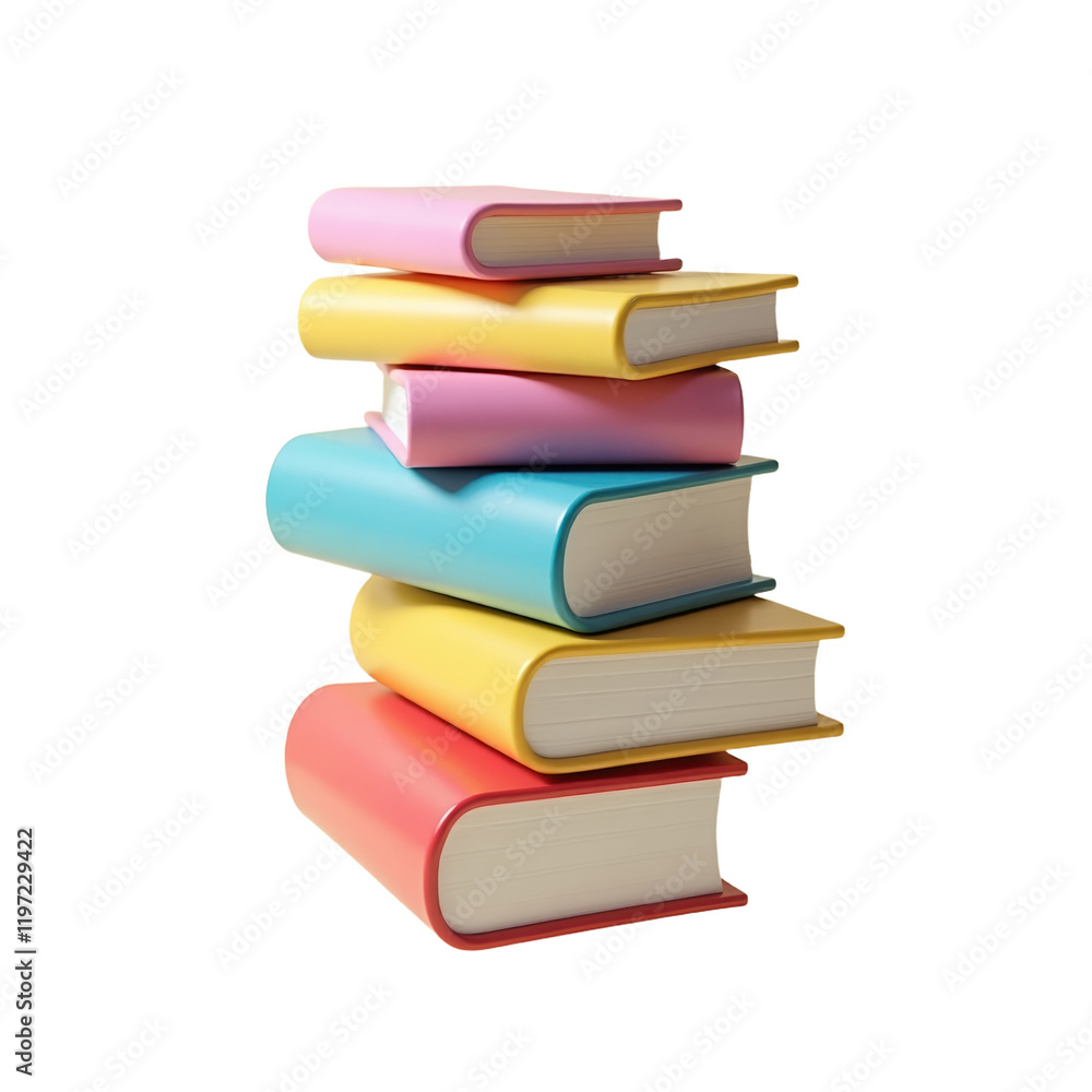 stack of pastel-colored books in a neat arrangement. stack of pastel-colored books in a neat arrangement.