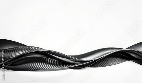 Black and white abstract background with raised wavy lines creating a wave like pattern photo