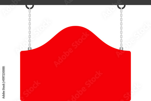 Illustration of a hanging sign board with blank copy space. Empty sign board for your design. 