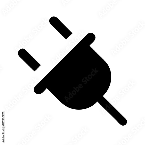 Black electric plug icon