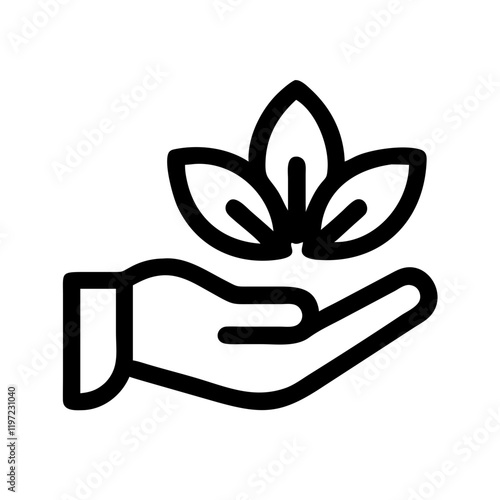 Hand holding leaves symbolizing care for nature
