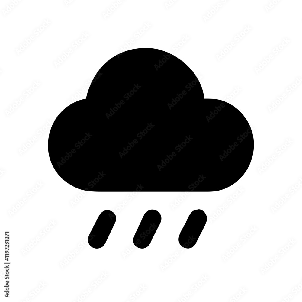Rain cloud with raindrops icon Rain cloud with raindrops icon