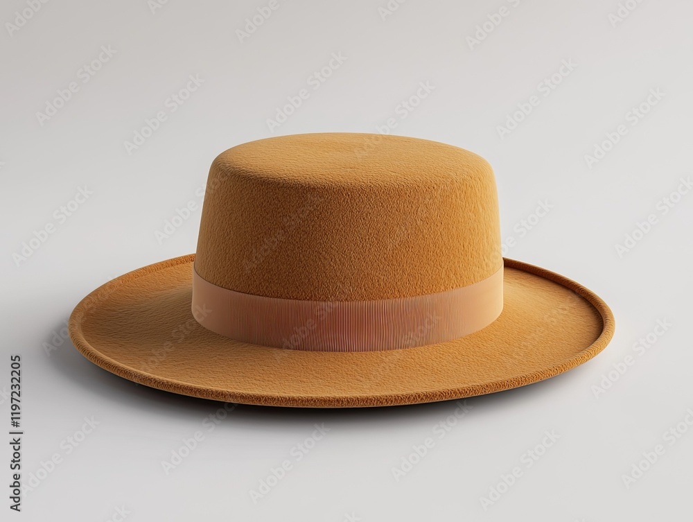 Realistic mockup of a wool hat with a wide brim and stylish band for a chic look.
Realistic mockup of a wool hat with a wide brim and stylish band for a chic look.