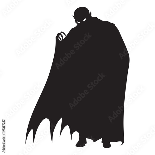 Vampire demon silhouette vector illustration