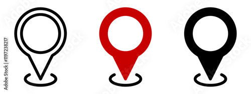 Location pin icons.Location pin icon collection.Vector illustration.