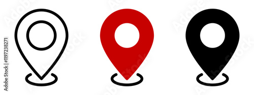 Location pin icons.Location pin icon collection.Vector illustration.