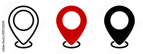 Location pin icons.Location pin icon collection.Vector illustration.