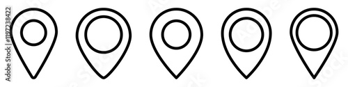 Location pin icons.Location pin icon collection.Vector illustration.