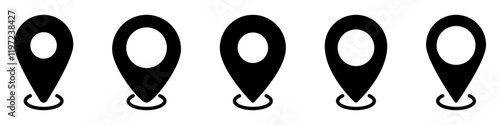 Location pin icons.Location pin icon collection.Vector illustration.