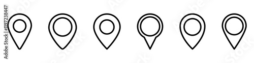 Location pin icons.Location pin icon collection.Vector illustration.