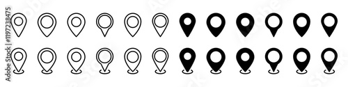Free Download Location pin icons.Location pin icon collection.Vector illustration. - GFXLoad