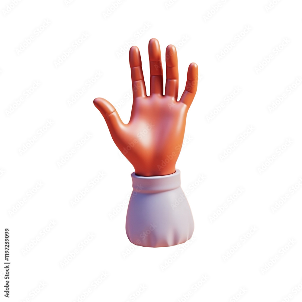 Obraz premium 3d-rendered clay model of a hand with fingers extended against a background