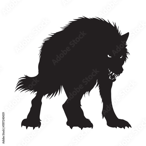 Werewolf silhouette vector illustration