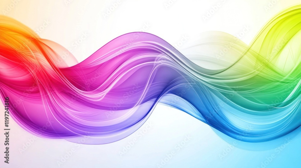 Colorful wave flowing across, bright background, artistic and design use Colorful wave flowing across, bright background, artistic and design use