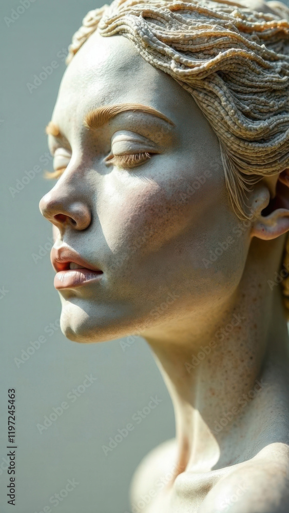 Obraz premium Marble Bust in the Desert