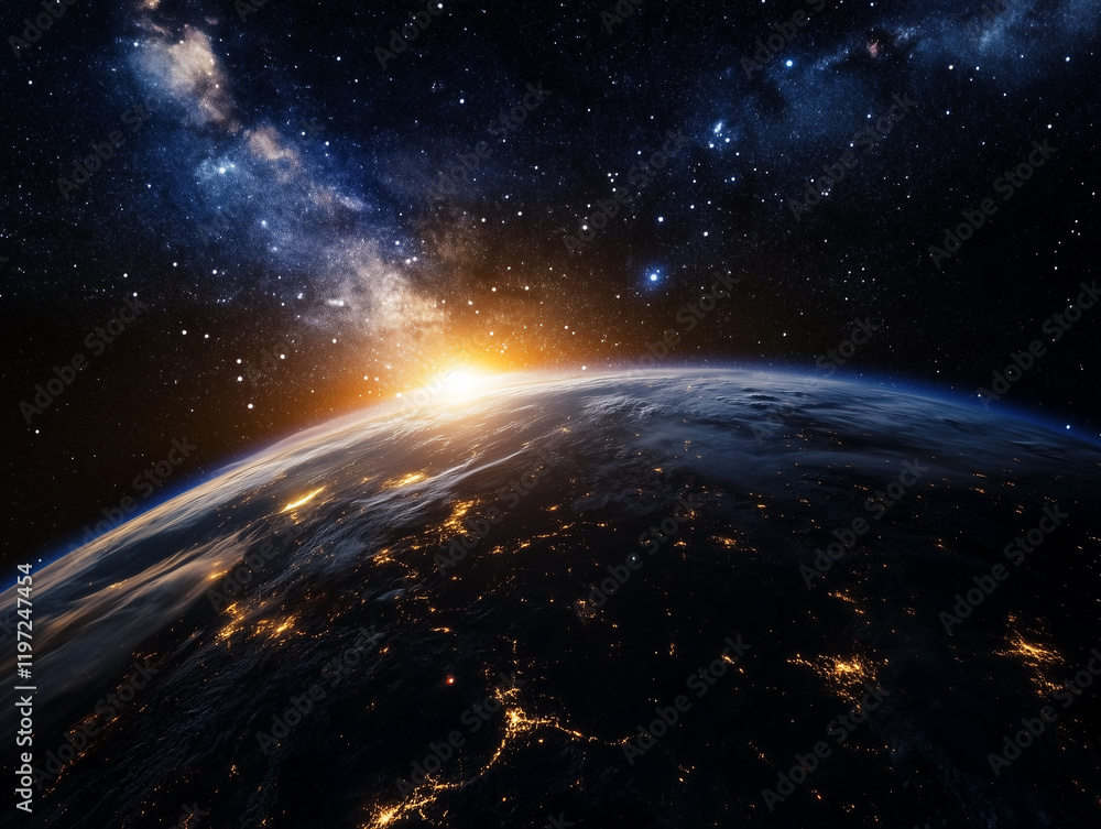 Obraz premium Stunning Earth View from Low Orbit