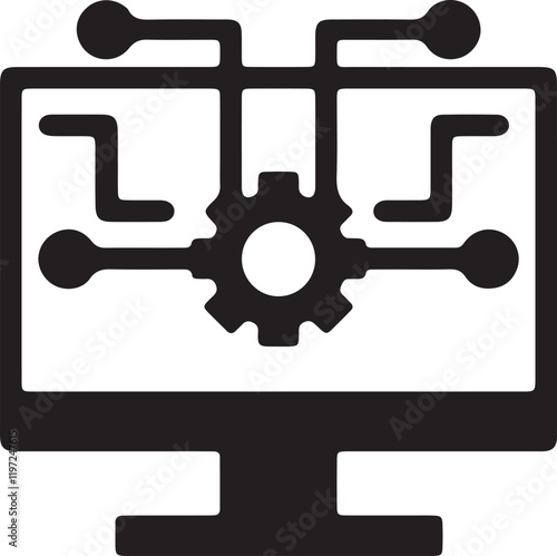 The illustration of an LCD monitor icon with access control settings