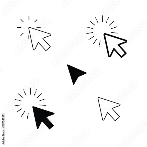  Click  vector icon, cursor symbol concept illustration