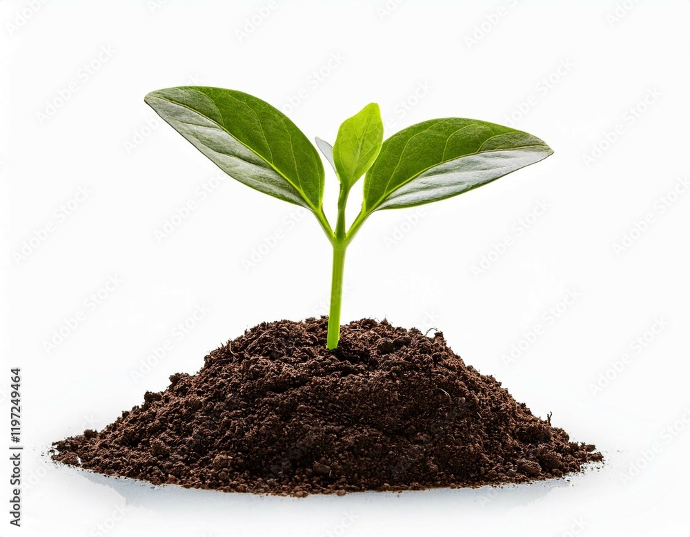 young seedling plant growing from soil isolated on white or transparent young seedling plant growing from soil isolated on white or transparent