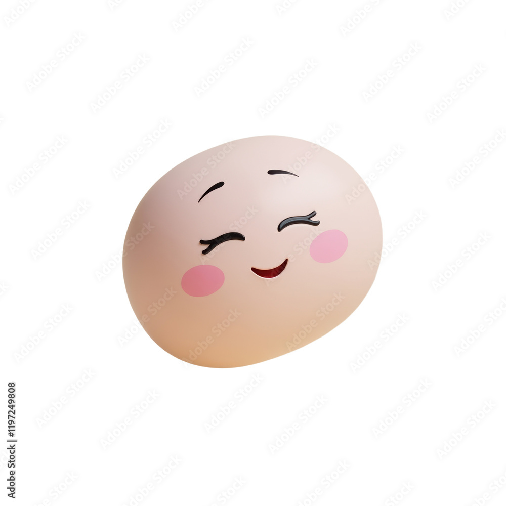 charming 3d rendered happy round character charming 3d rendered happy round character