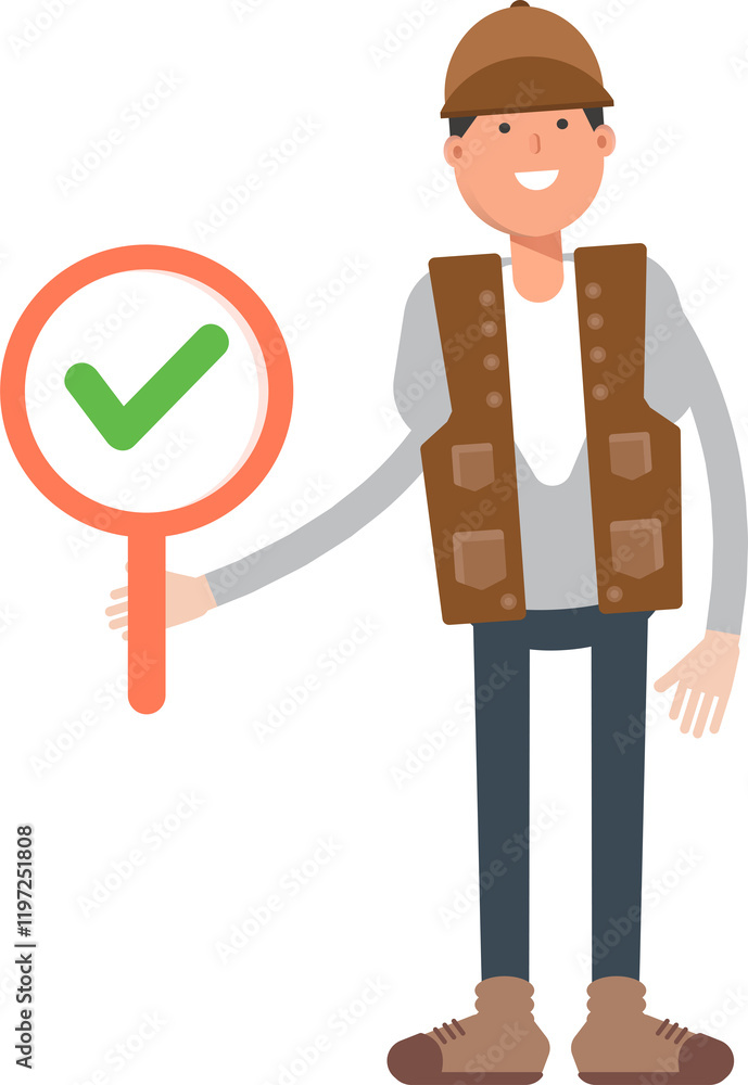 Male Worker Character Showing Check Mark
Male Worker Character Showing Check Mark