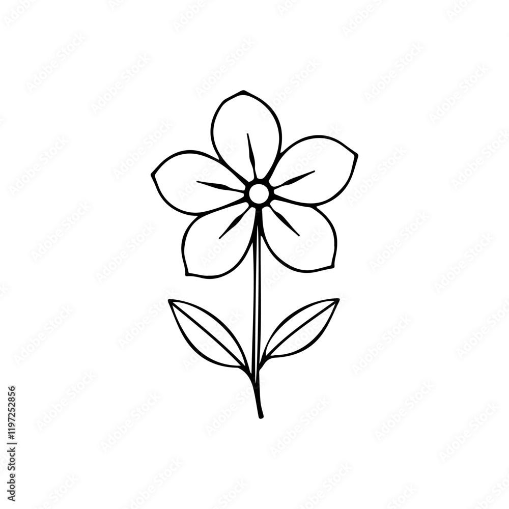 Fototapeta premium Line Art Flower Logo