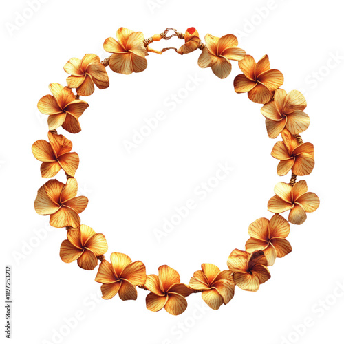 Hula Necklace with Flowers Isolated on White Background photo