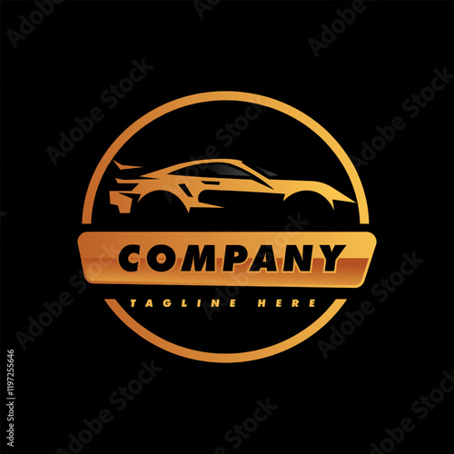 Car in circle logo for automotive