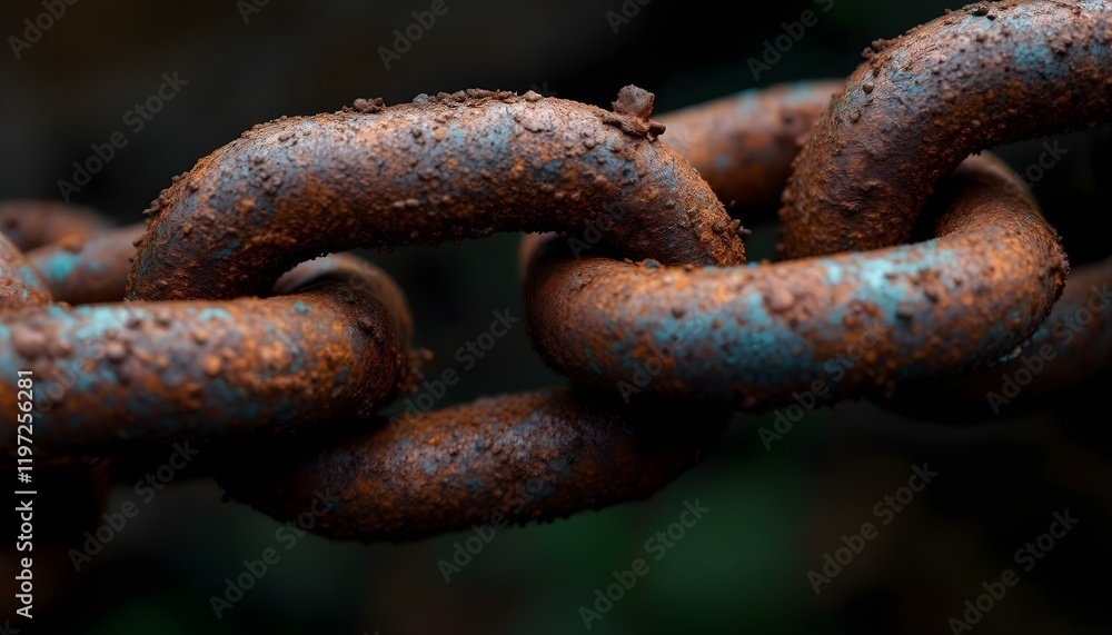 The aged beauty of a rusty chain The aged beauty of a rusty chain