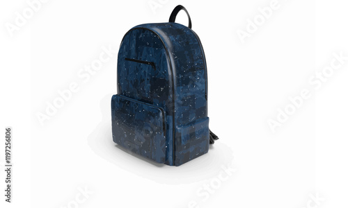 Dark Blue bagpack isolated on white