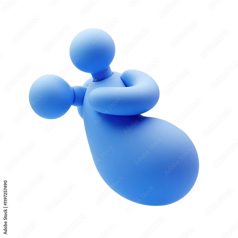 abstract 3d rendering of a light-blue figure abstract 3d rendering of a light-blue figure