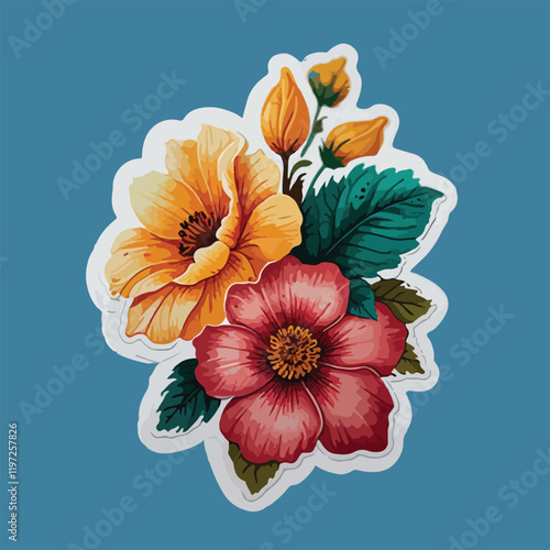 Flowers Stickers Victor Design 