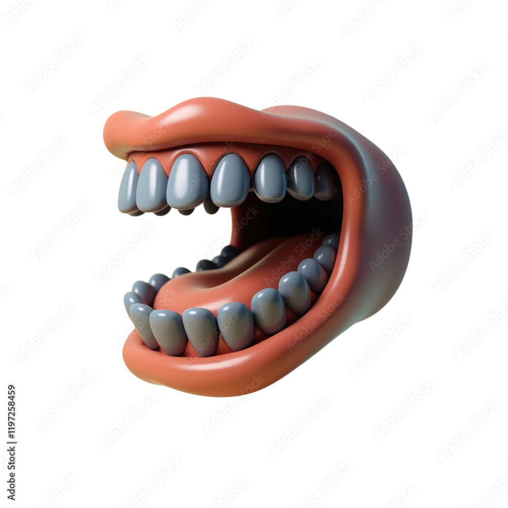 Naklejka premium playful cartoon 3d mouth rendering