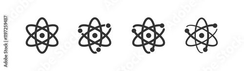Atom icon. Nuclear science. Chemistry molecular.