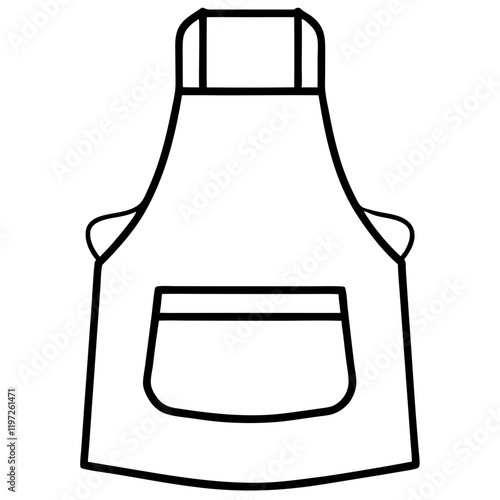 Cooking apron black outline icon vector illustration