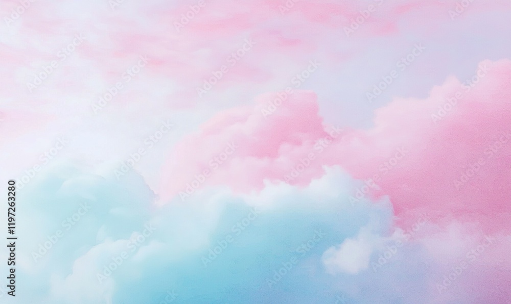 Fototapeta premium Pastel pink and blue cloudscape background for dreamy designs