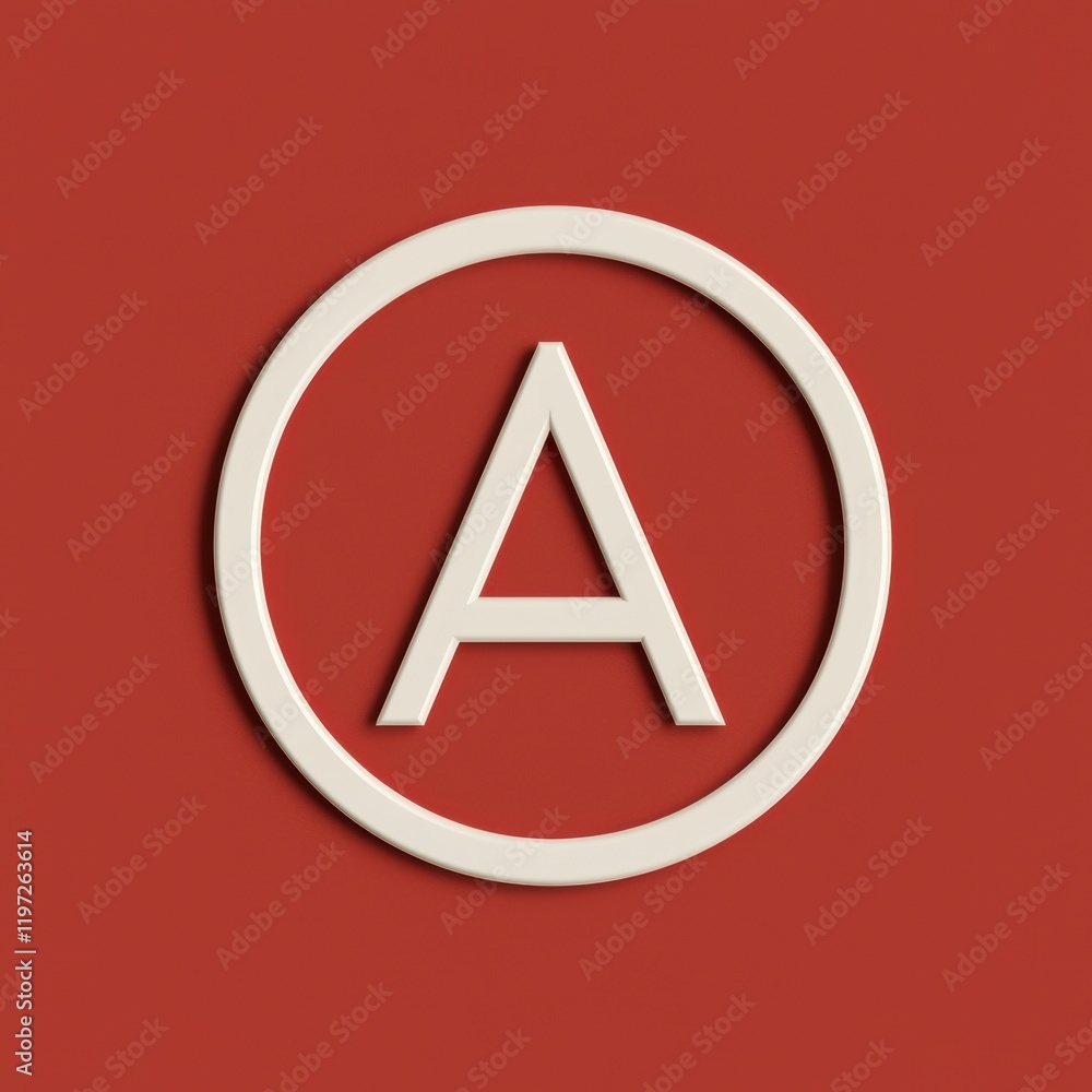 Elegant Minimalist Letter A Logo Design on Red Background Elegant Minimalist Letter A Logo Design on Red Background