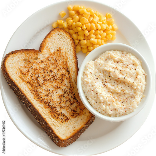 Serving melba toast a minimalist tray with transparent background for elegant presentation photo