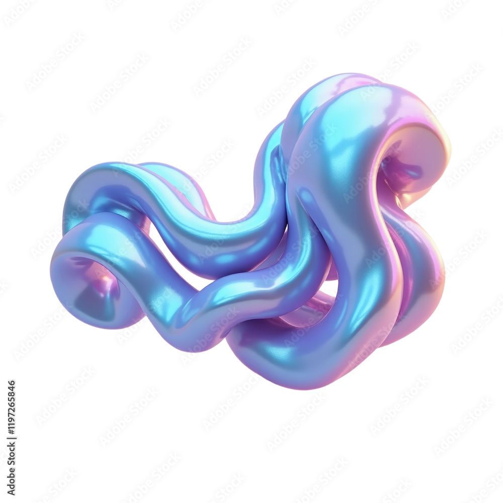 Obraz premium intertwining iridescent pastel shapes: an abstract 3d form