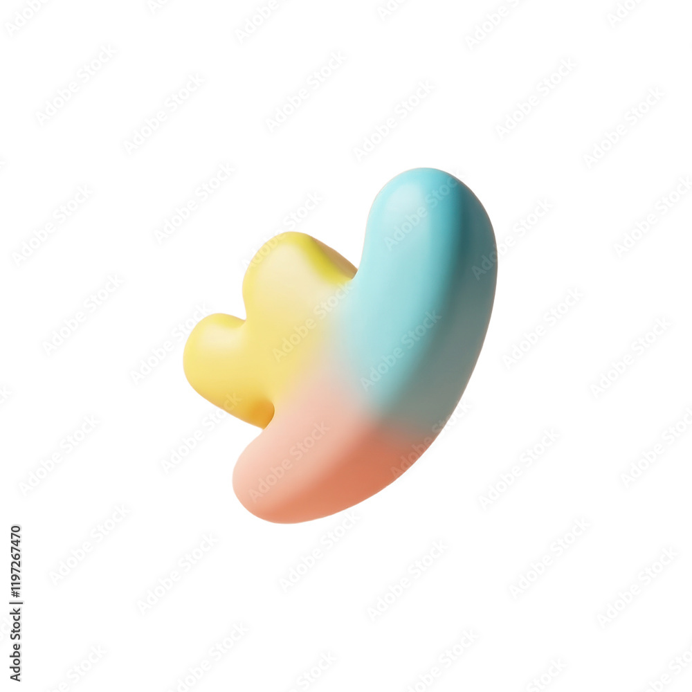 abstract 3d pastel shape in soft beige setting abstract 3d pastel shape in soft beige setting