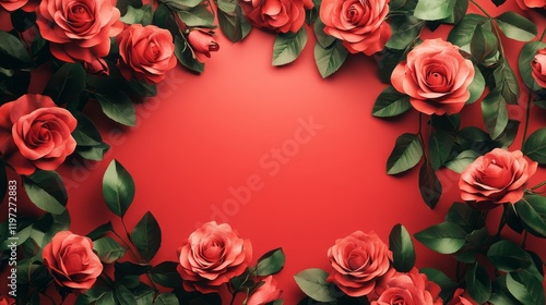 Wallpaper Mural roses background with copy space for text. valentines day Torontodigital.ca