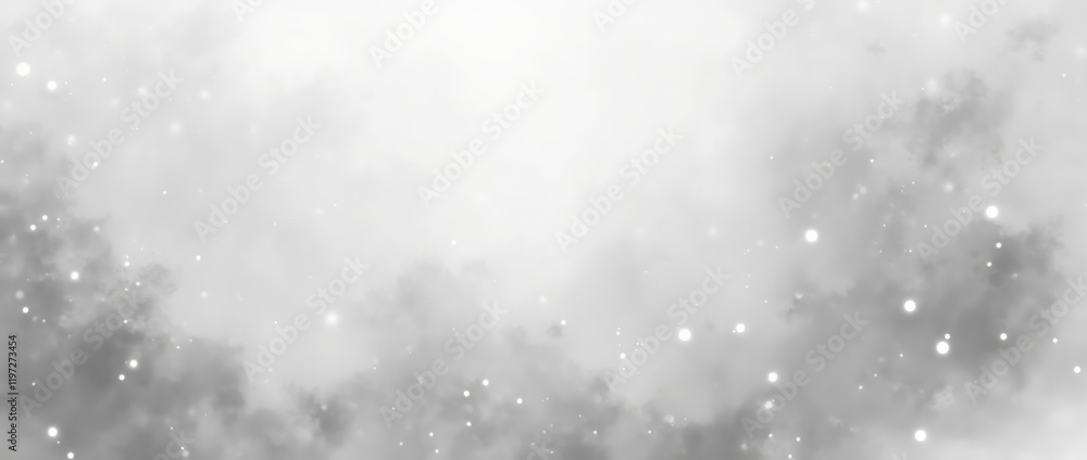 Grayscale Watercolor Background with a Soft Cloudy Effect and Scattered White Specks Resembling Stars Grayscale Watercolor Background with a Soft Cloudy Effect and Scattered White Specks Resembling Stars