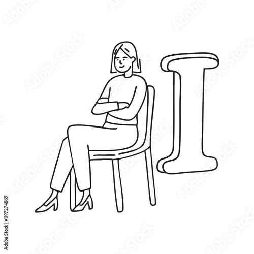 A doodle illustration of letter I and Idle