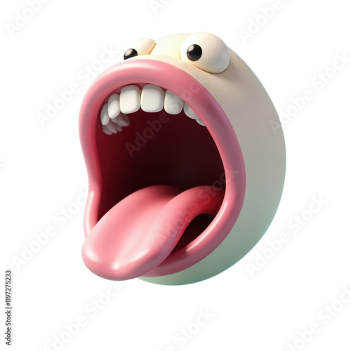 Wallpaper Mural playful cartoon character with wide-open mouth and tongue out Torontodigital.ca