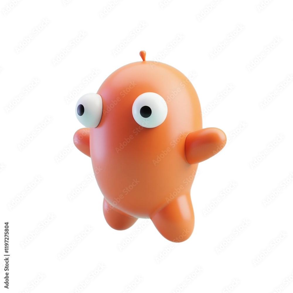 Fototapeta premium playful 3d character with expressive eyes