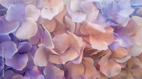 A beautiful abstract background featuring a soft blend of beige, pink, lilac, and blue hues, creating a visually appealing and calming aesthetic. The presence of a dusty purple color adds a touch