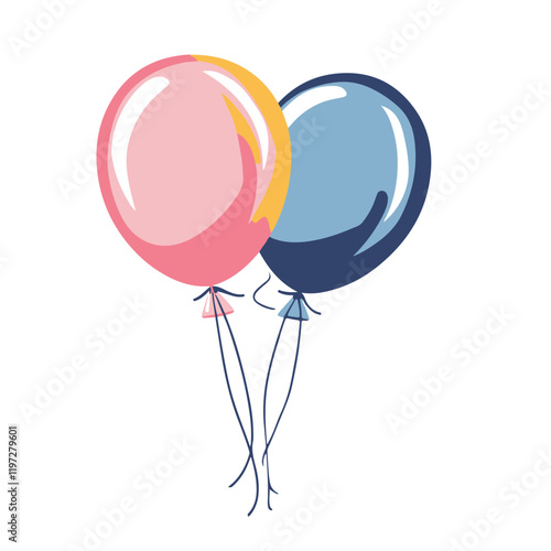 balloons flat vector illustration