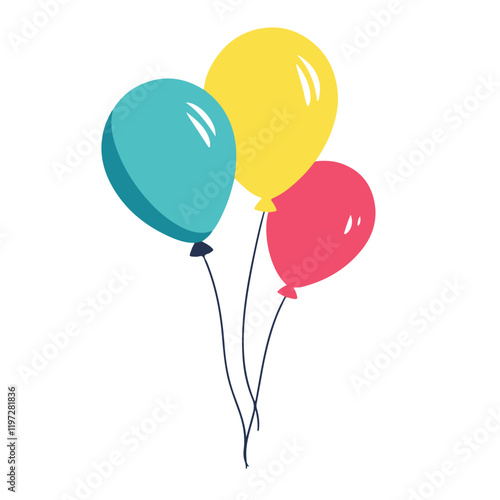 balloons flat vector illustration